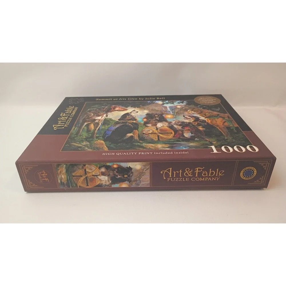 ART & FABLE PUZZLE CO. 1000 pc Summit At Iris Glen Julie Bell Puzzle with Print